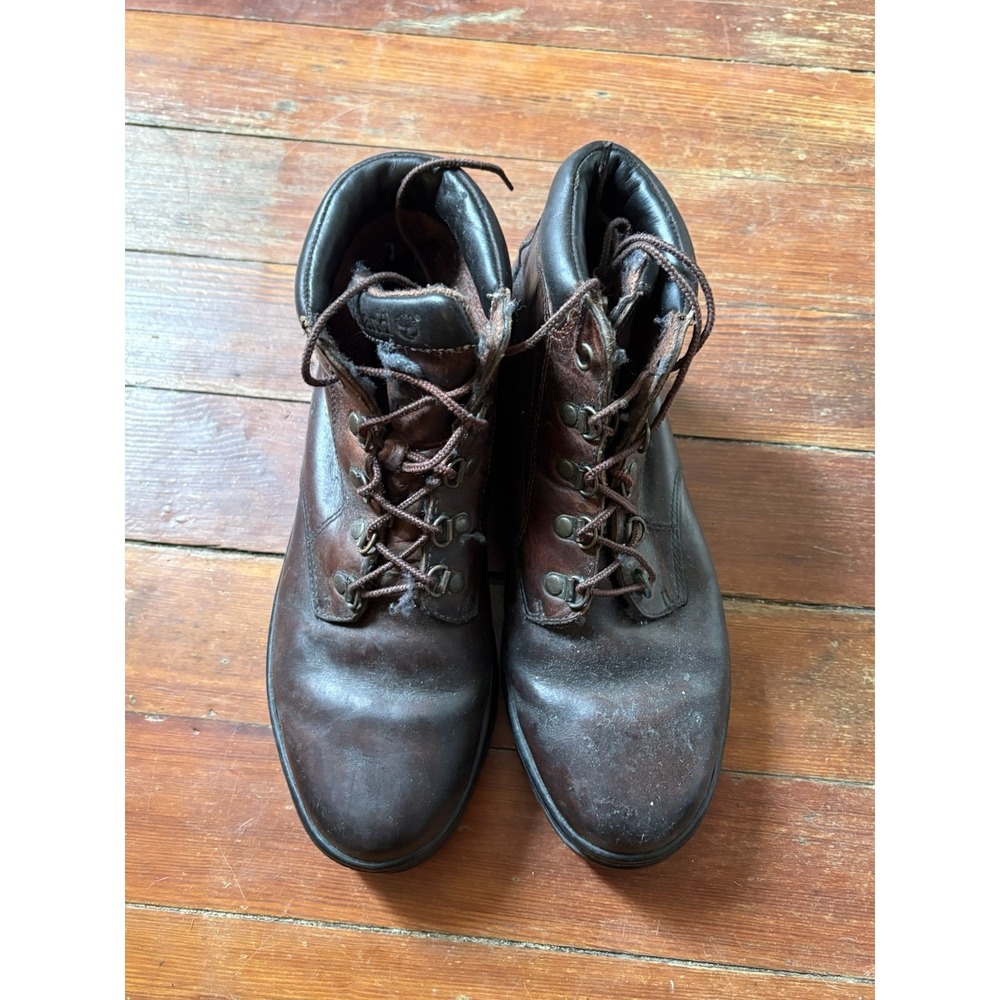Timberland Mens Brown Leather Lace Up Ankle Boots Round Toe 8.5 M 69058